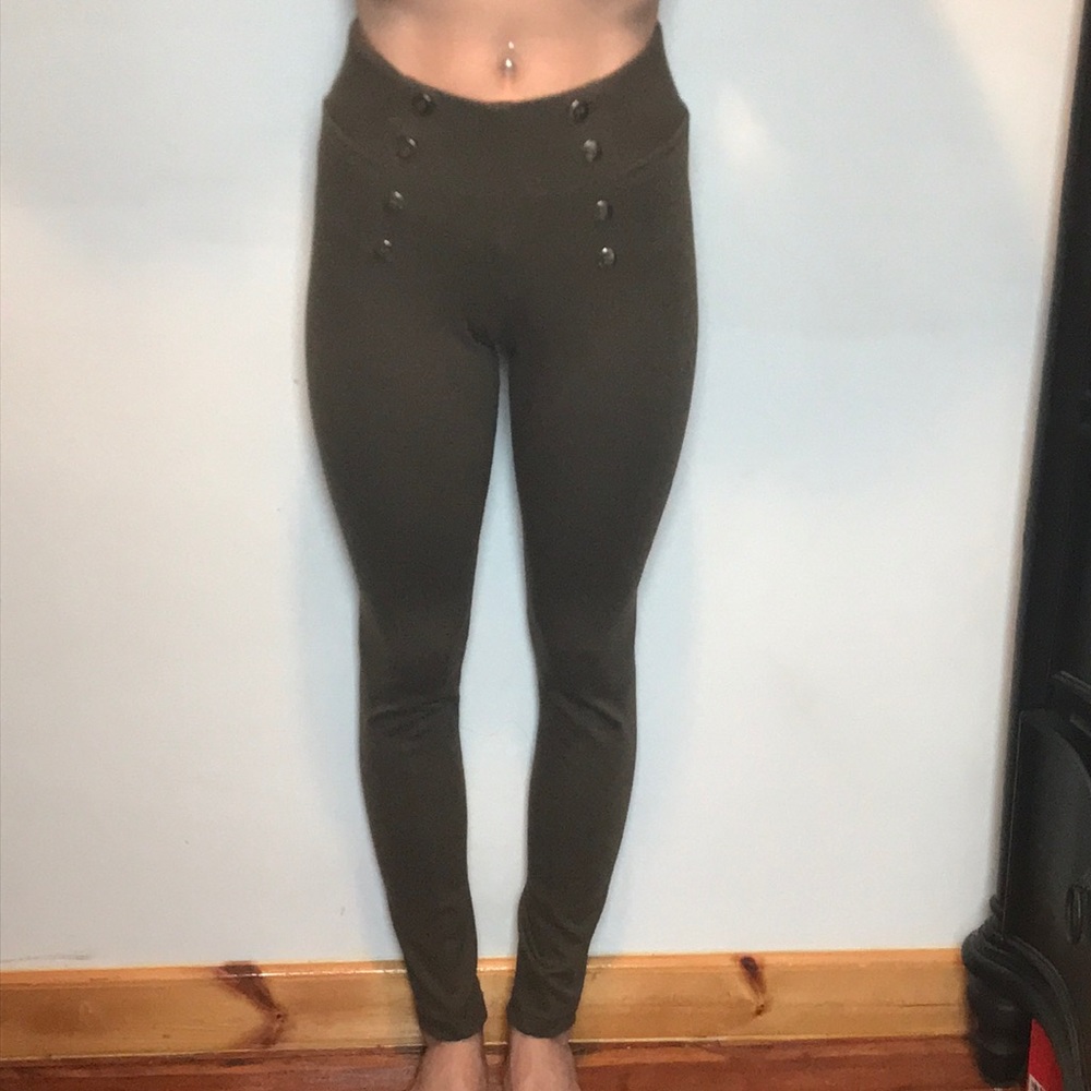 Fancy army green leggings